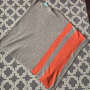 Wool and cashmere blend poncho one size